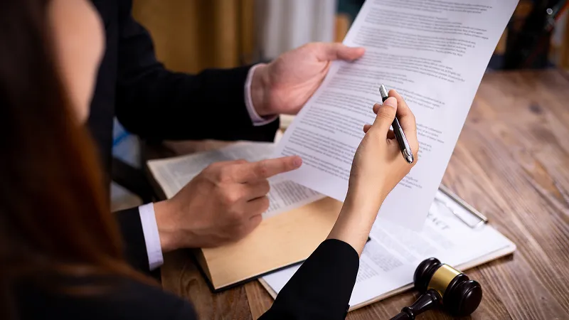 Businessman and A lawyer or judge consult having team meeting with client, Law and Legal services.
